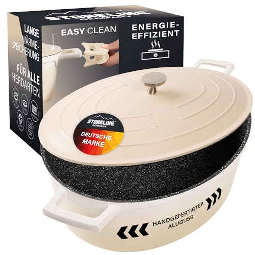 STONELINE Cocotte Bräter mit Deckel Induktion 32 cm, 6,6 L,...