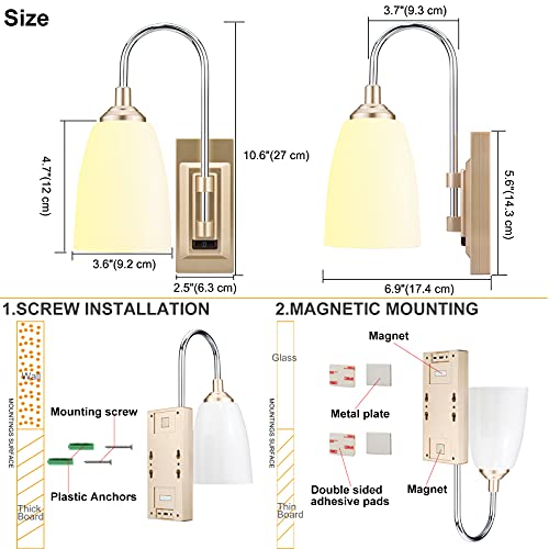 Luxsway Wall Sconce, 12 Color Changing,Wall Lamp Over Bed Headboard Light, Wall Mounted Light For Hallway Bedroom Home Decor, Dimmer & Timer Off-1Pack #TOP3