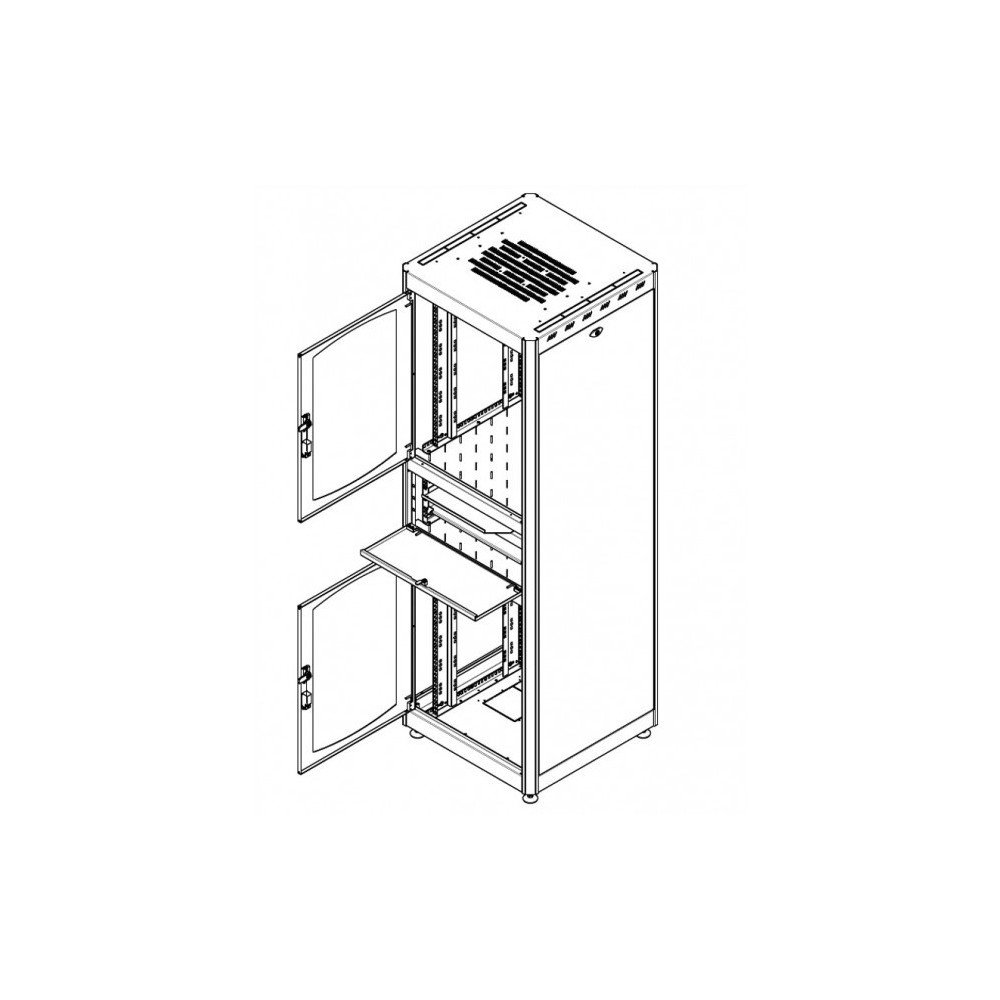 Intellinet 926119 Armadio Rack 19" 600x800 38U con Ripiano Tastiera Grigio Grigio