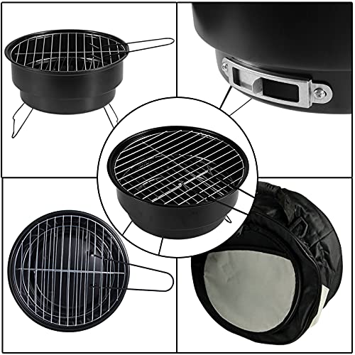 Barbecue A Carbonella Mini Round BBQ Grill Grill Pieghevole Carbone BBQ Grill BBQ Grill Non-Stick Superficie Portatile Portable Tora Travel Patio Stufa Pentole Bookware Barbecue Tool 228