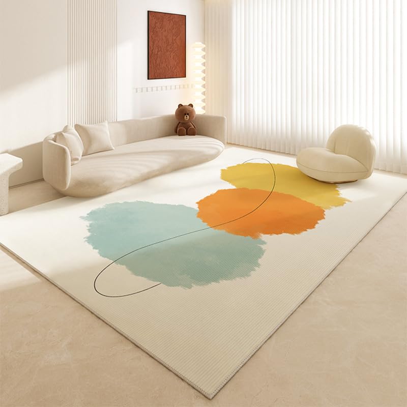 Tapis de salon 120 x 180 cm moderne et lavable motif géométrique