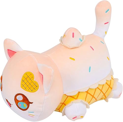 Peluche de gato helado, suave muñeco de peluche de gato Meemeows para cumpleaños, regalo de fiesta para niños, novia y hermanas