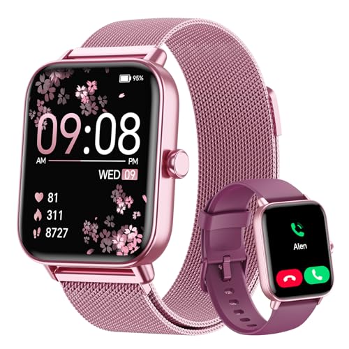 Image of Smart Watches for Women (Calls /SMS /Reminders), 1.85 inch HD Alexa Smart Watch for Android Phones & iphone Compatible, 120+ Sport Modes Fitness Watch, Heart Rate /SpO2 /Sleep Tracker, 3ATM Fitness Trackers