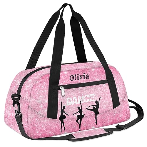 Custom Kids Duffel Overnight Bag Personalized Dance Bag Travel Duffel Bag for Girls Boys Customized Kids Gifts- Ballet dance 52