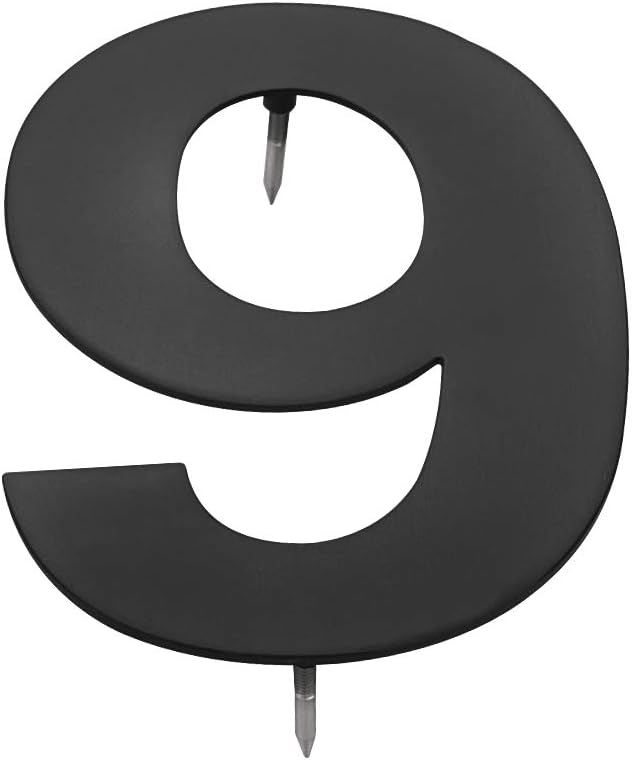 McKay Metals 10 Inch High Modern Floating House Numbers-Premium, Designer Quality Stainless Steel Home/Business Address Number| Easy to Install, Black Matte Finish| Distinctive Exterior (9)