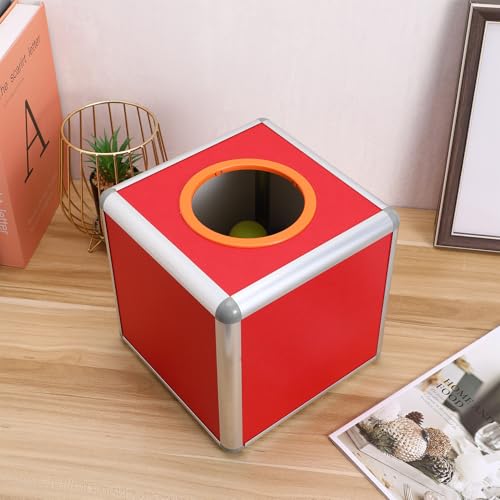 Caja de rifa cuadrada roja de 25 cm para papeletas y sorteos 6
