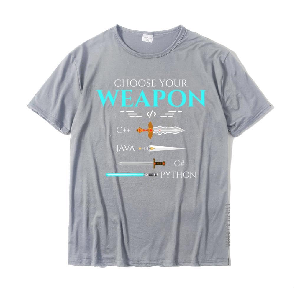 GenericChoose Your Programming Funny Computer Python Coding Tshirts Casual Retro Cotton T Shirt Geek For Adult (Gray, S)