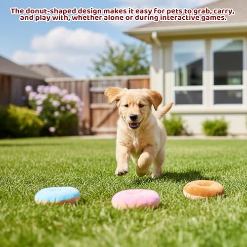 3 Pack Juguete Donut para Perro Resistente y Colorido miniatura 6