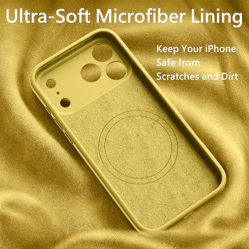 Image of FireNova Magnetic for iPhone 17 Pro Case, Compatible with MagSafe, [Integrated Silicone Camera Control Button] [Camera Protection] Anti-Scratch Microfiber Lining Phone Case, 6.3 inch, Yellow