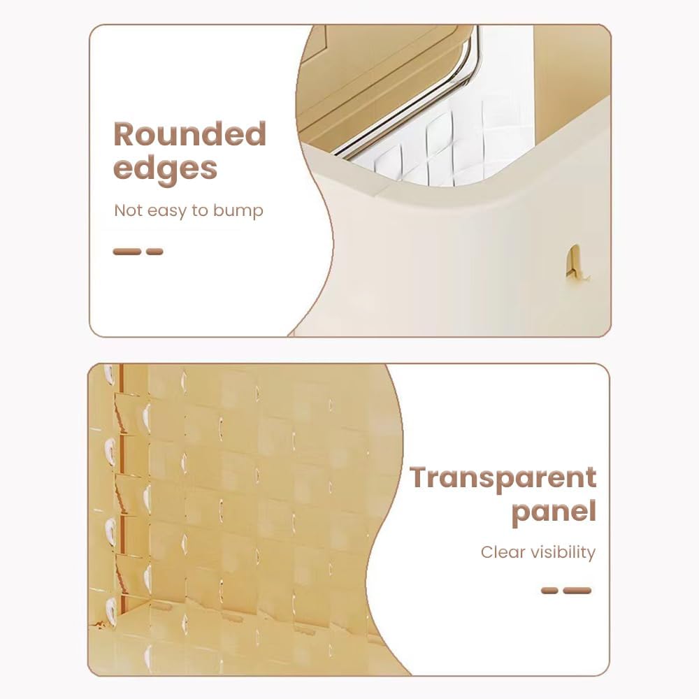 Faltbarer hängender Abfalleimer, Küche, faltbarer Mülleimer, Schrank/Auto/Schlafzimmer/Badezimmer, zusammenklappbarer kleiner Kunststoff-Mülleimer (Off-White)