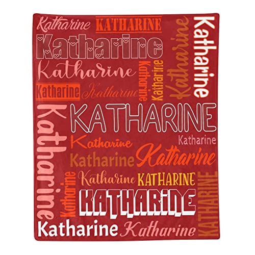 Personalized Blanket for Kids Adults Personalized Name Blanket Custom Blanket with Name Personalized Gifts for Christmas Birthday Valentines Day Mothers Fathers Day (Dark Red, 40"x50")