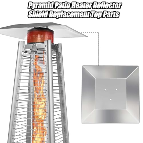 Terrassenstrahler Reflektorschild für Glasrohrheizstrahler Ersatzoberteil 4-seitig Pyramide Terrassenheizer Quadrat Schild, Lochabstand 2 3/4 Zoll – Bild 7