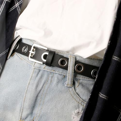 Women's Leather Belt for Jeans Dresses Fashion Thin Belt Metal Buckle Jeans Belt2