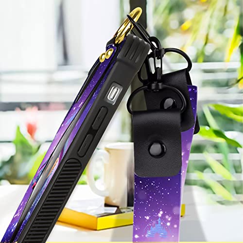 Cuwana Cartoon Case For Iphone 12 Case, Iphone 12 Pro Case 6.1 Inch Cute Purple Eeyore Cartoon Character Design With Lanyard Wrist Strap Band Holder Shockproof Protection Bumper Kickstand Cover #TOP2