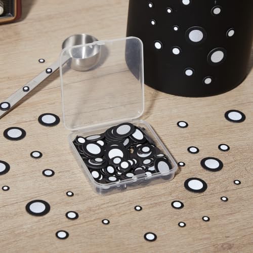 Image of Kingdder 300 Pcs 3D Magnetic Tracking Dot for Scanner Scanning Reference Point Marker Diffuse Reflection Positioning Targets for 3D Scanning (Inner 3.0 /6.0 /12.0 mm Outer 6 /10 /19 mm)