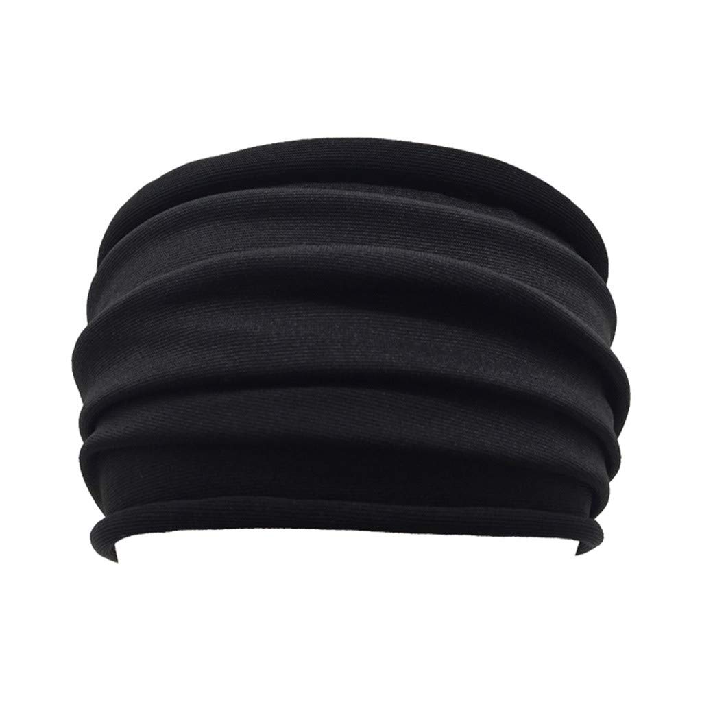Bylater Wide Frill Brimmed Headbands Plain Turban Hairband Elastic Soft Sweatband Hair Accessories for Women and Girls