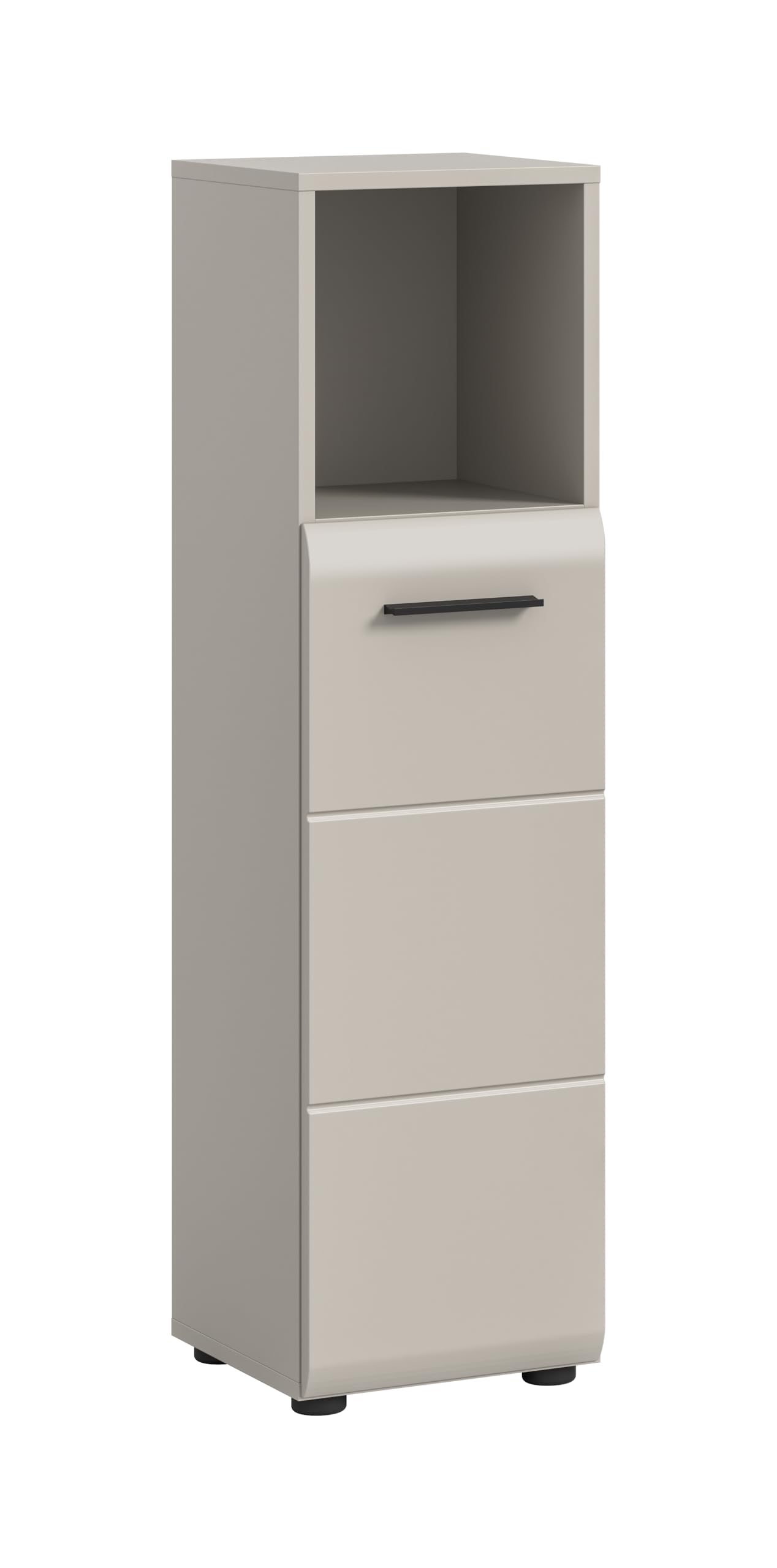 xonox.home – Midischrank Ice 30x110x30 cm in Kaschmir Melamin und Kaschmir matt – Ideale Lösung für jedes Badezimmer – Elegantes Möbelstück