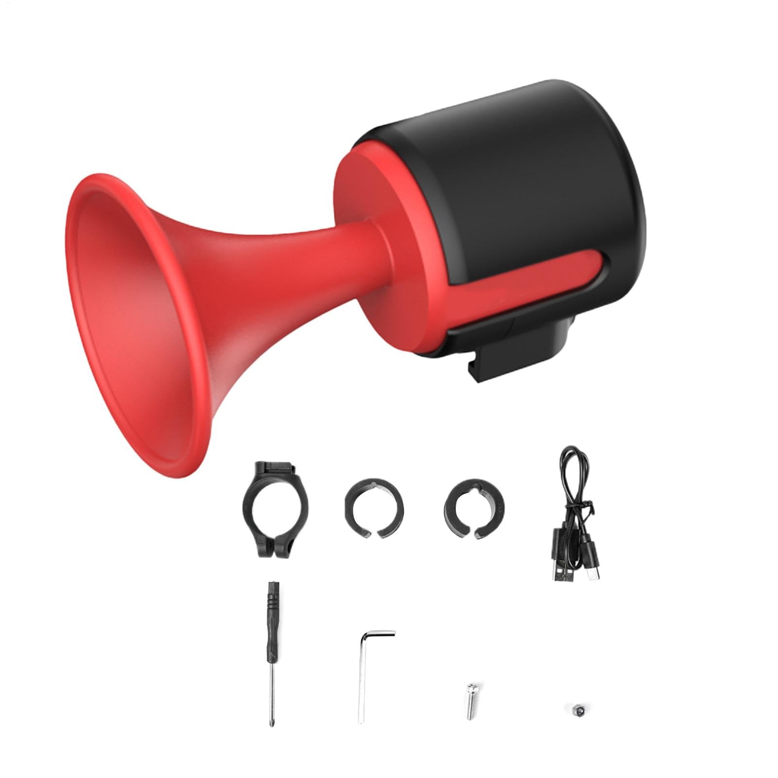 Loud Cycle Horn - IPX5 Rechargeable 120dB Electric Horn | 300mAh Battery Powered Cycle Bell | Classic Electric Horn | Riding Accessories for Outdoor Travel | Daily Life | Adventure