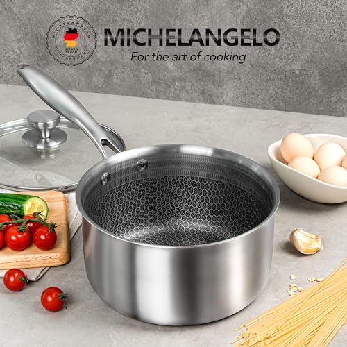 Michelangelo 3 Quart Saucepan With Lid, Premium Triple Ply Stainless Steel Sauce Pan With Lid thumb #6
