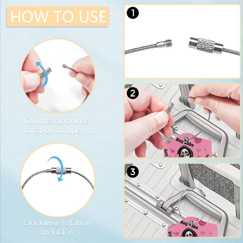 Pink Halloween Luggage Tags for Adults Teens,2 Pack Travel Bag Suitcase Labels with Stainless Steel Loop ID Tags Card Baggage Bag Label4