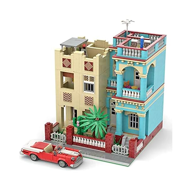 qeryuyh Kuba Havanna Haus Architektur Sets 2906 Stück Modulare Hausbausteine ​​Modellbausatz Kompatibel mit Lego – Bild 3