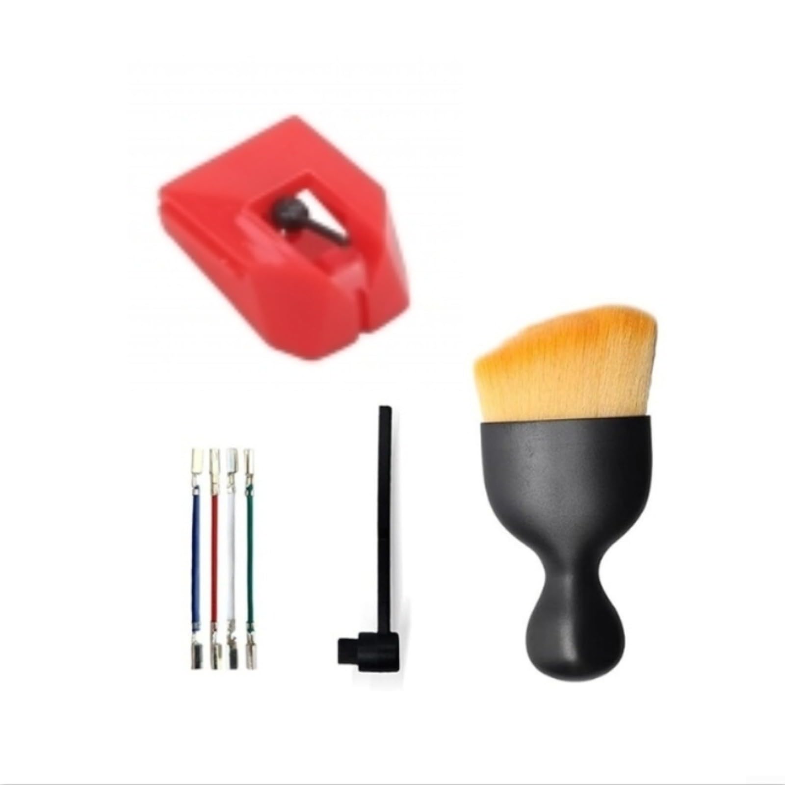 Ersatznadel AT-VMN95E für Audio-Technica Plattenspieler, elliptische Diamantspitze 0,3x0,7 mil, Aluminiumschaft, für AT-LP120X-USB, VM95 Serie, inkl. Nadelbürste, Reinigungsbürste, 2 Schraub(Red)