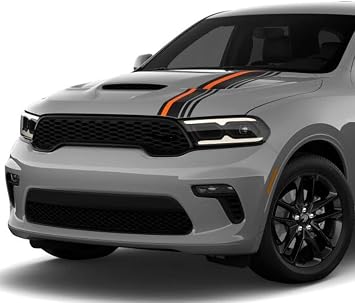 Racing Sport Stripes Decal Stickers Graphic Designs Vinyl kit for Dodge Durango 2486 Matte Black with Orange pin