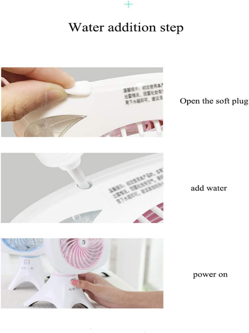 Portable Personal Handheld Fan, USB Rechargeable Battery Operated Fan, 4 Settings, Water Spray Fan, Mini Portable Desk Fan, Humidifier Quiet Mister Fan, 1200mAh Battery, Personal Cooling Fan (Black)