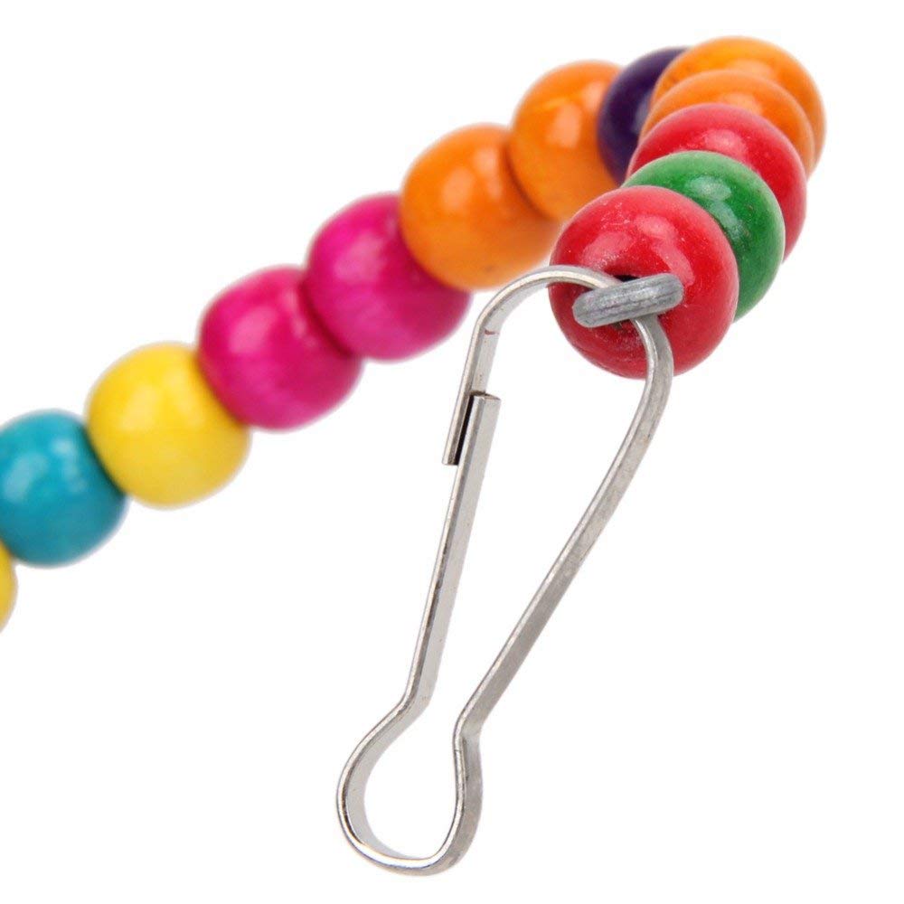 ONELINK MALL Jumbo Playful Natural Wood Bead Swing Flexible Ladder Toy for Birds - 100 cm 3