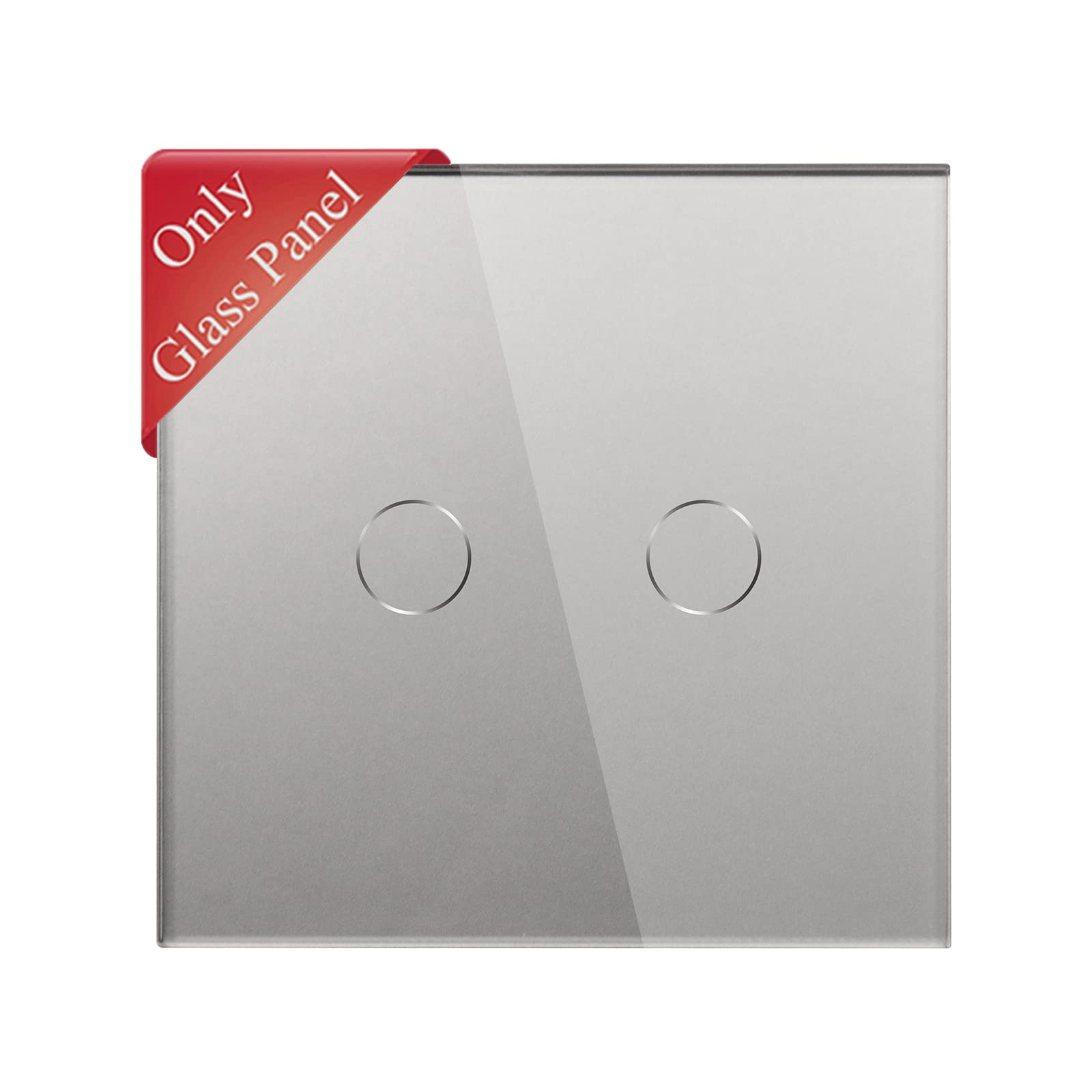 Interrupteur Tactile 1 Gang - Noir - Verre Trempé - Rétroéclairage - Compatible LED - 86x86mm