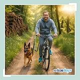 Relaxdays Fahrradleine Hund, Hundestange für Fahrrad, Hundeleine mit Abstandshalter & Feder, Hände frei, schwarz/Silber