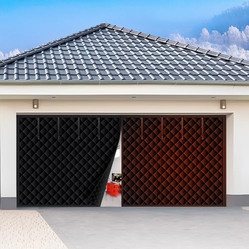 Magnetic Garage Insulated Screen Door 16.3x7.15FT, Grey