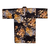 Japanese Men's Cotton 42"L Kimono Happi Coat Fortune Dragon & Tiger Design, Made in Japan 9622087035 Book Cover