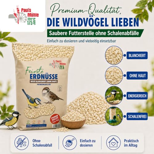 Paul´s Mühle - 10 kg Erdnüsse Weiss, blanchiert ohne Haut Neue Ernte 2026