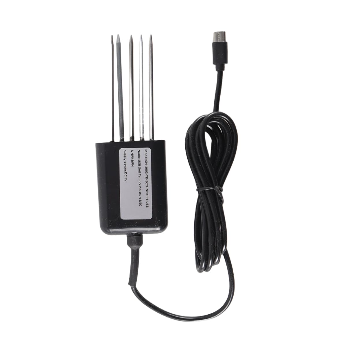 Ausi Sensor de suelo USB 7 en 1 con funciones de medición de pH, temperatura, humedad y nutrientes (solo disponible para Android)