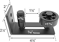 Vista 5 de WYXBY 12" Sliding Barn Door Handle Pull and Flush Hardware Set with Barn Door Floor Guide, Rustic Black (Color : D, Size : 1set)