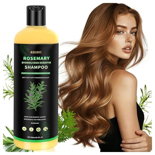 500ML Rosmarin Shampoo für Haarwachstum, Natürliches Rosmarin-Shampoo Gegen Fettige Haare, Rosemary Hydrolysiertes Keratin Shampoos für Haarausfall, Feines Haar, Frauen und Männer