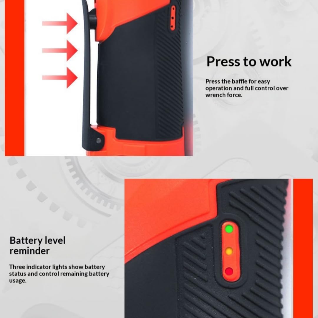 Llave de trinquete inalámbrica de 90 grados de 21 V, 2 baterías y cargador con guantes de algodón, herramienta eléctrica para trabajos de escenario y proyectos de bricolaje