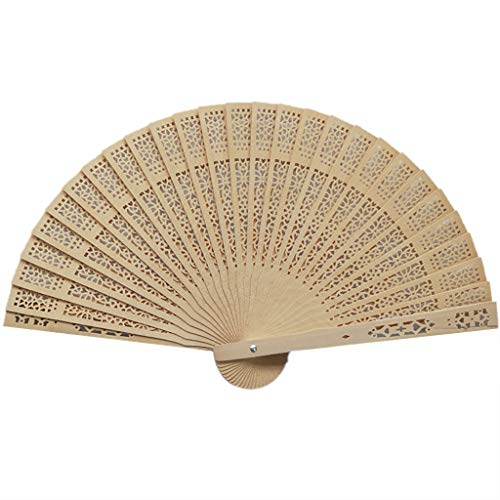 Handheld Folding Fan, 5 PCS Sandalwood Material Integrated Hollow Carving Lightweight Retro Hand Fans For Home Decoration - image 6