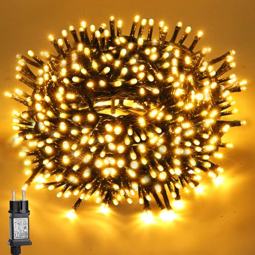 CHOIGN Guirlande Lumineuse Exterieure 23M/33M/55M, Étanche 200LED 8 Modes,Guirlande Lumineuse Sapin de Noel avec Prise,pour Intérieur Extérieur Fête Chambre Mariage...