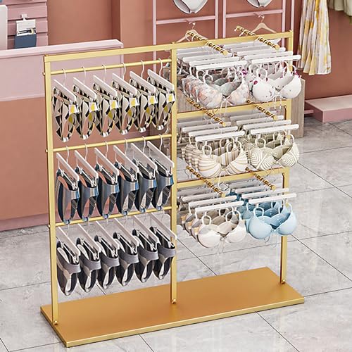 Présentoir à sous-vêtements métallique noir avec étagère de rangement