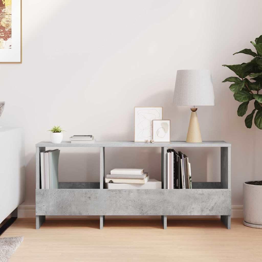 Banc de rangement avec porte-revues en bois gris