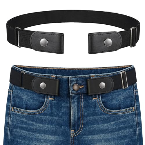 BELTROAD Black No Buckle Mens Blet Elastic Mens Belt Invisible Pant Waist Tightener Stretch Jeans Belt