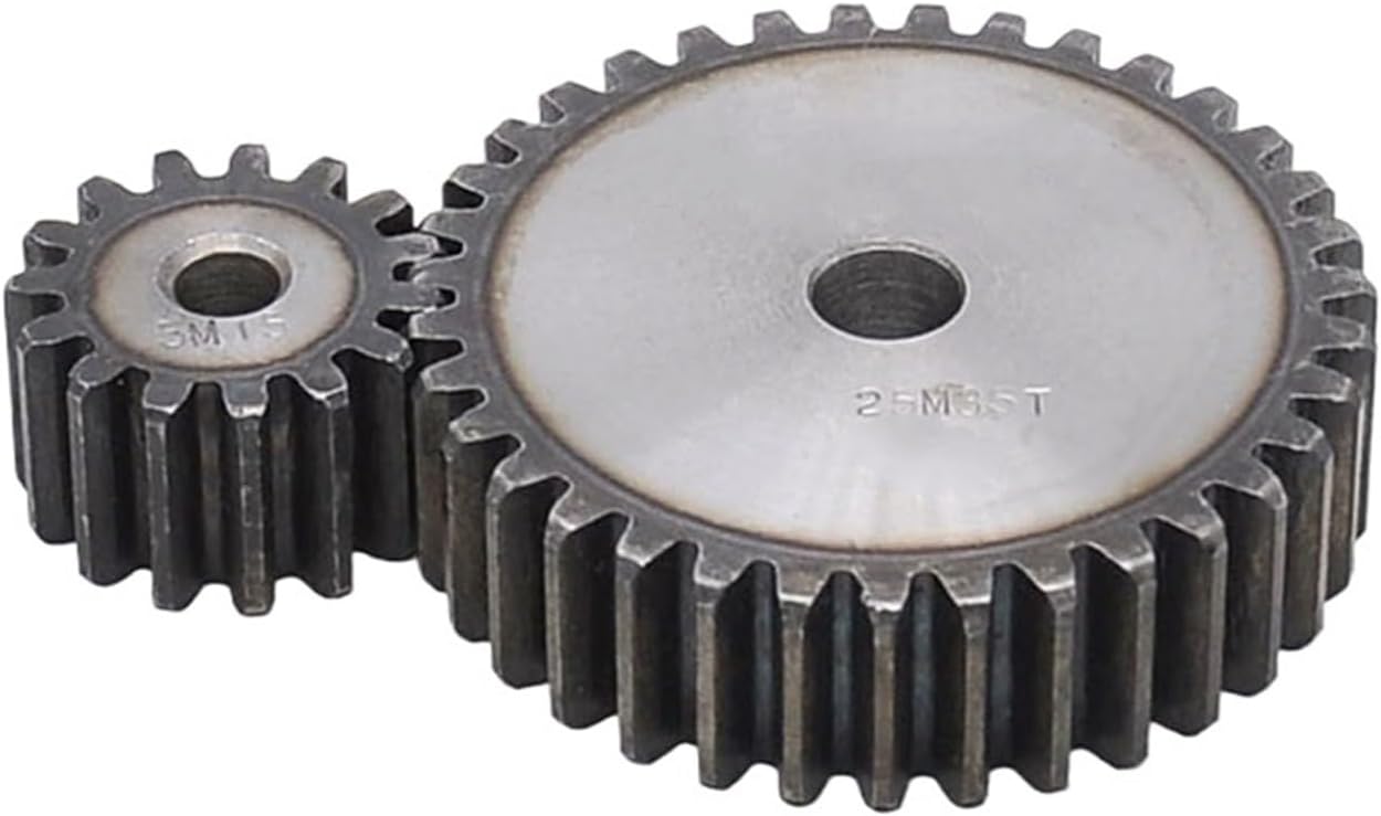 mechanical gears, Spur Gear 2.5M Modulus 10-25 Tooth Steel No Step Cylindrical Pinion Gear Pitch 7.85mm Tooth Depth 5.625mm (Size : 17 Teeth) (Size : 12 Teeth)
