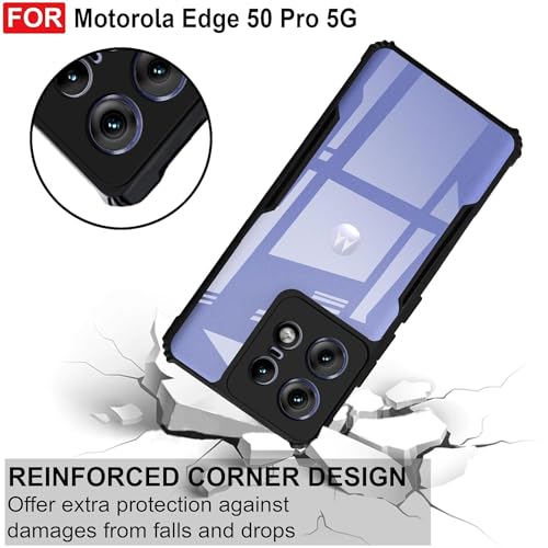 Image of AIBEX Crystal Clear Back Cover Case for Motorola Edge 60 5G / Motorola Edge 60 Fusion 5G| 360 Degree Protection | Shock Proof Design | Transparent Back
