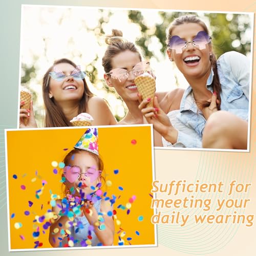 16 Pcs Irregular Rimless Sunglasses Rectangle Star Cloud Flame Butterfly Shaped Heart Sunglasses Frameless Disco Glasses Party Favors Photo Props for Women Men Costume Unisex4