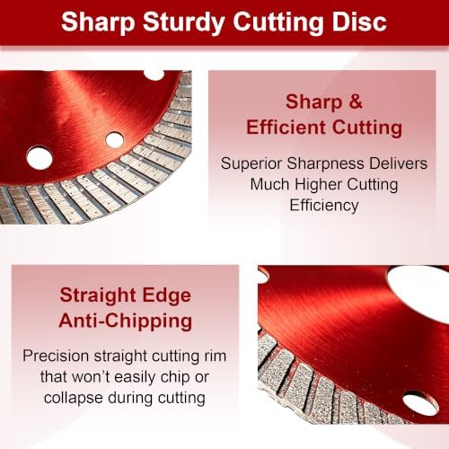 3pcs 4.13inch Diamond Blades for 45 Degree Tile Chamfering Tool ,Tile Cutting Blade 4/5" Arbor for Smooth Clean Cuts, Chip-Free, Low Vibration, Dry/Wet Cuts for Porcelain Ceramic Granite Marbles - 5