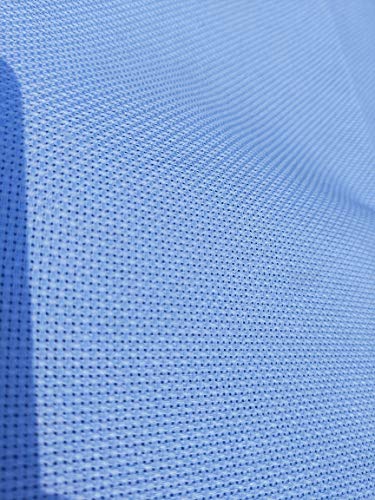 Image of 12 inch x 59 inch 14CT Counted Cotton Aida Cloth Cross Stitch Fabric (Light Blue)