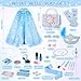 deAO Girl Dress-Up 18 Pieces Dress Up Set with Long Cape,Wand,Gloves,Kids Makeup Kit for Toddler Girl 3+ Years Old Toys Christmas Birthday Party Gift