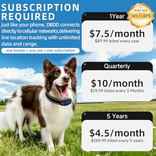 DBDD Smart Dog GPS Tracker (Black) - Real-Time Location Finder with Virtual Fence, AI Health Monitor & Waterproof Design for Escape Artists, Medium to Large Dogs (30lbs+), iOS & Android - Image 2